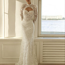 Кружевное свадебное платье со съемным болеро фото