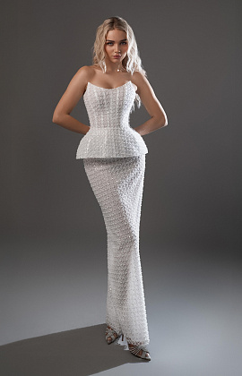 Роскошный комплект расшитый бисером и жемчугом фото