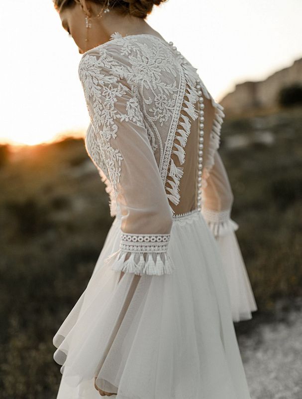 Платье белое бохо