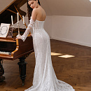 Кружевное свадебное платье со съемным болеро фото