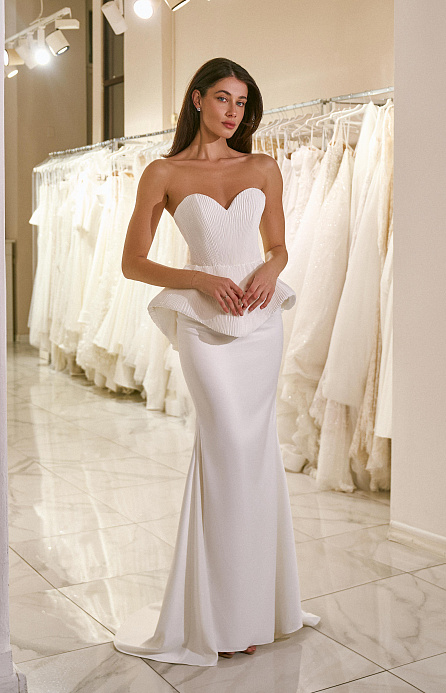 Свадебный комплект с корсетом из плиссированной ткани фото