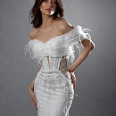 Расшитое платье-русалка с болеро  фото