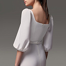 Свадебное платье миди из креп-стрейча фото