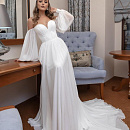 Шифоновое свадебное платье с пышными рукавами фото