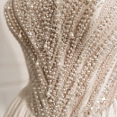 Платье с расшитым корсетом и юбкой из тафты фото