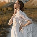 Свадебное платье в стиле рустик в плетеном кружеве фото