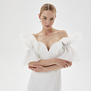 Белое свадебное платье с перелиной из органзы фото