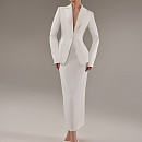 Свадебный костюм из атласа с юбкой-карандаш фото