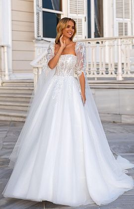Пышное свадебное платье белого цвета фото