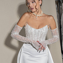 Стильное свадебное платье со съемным шлейфом фото