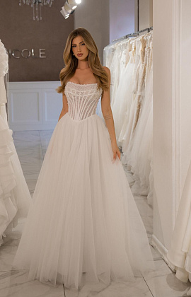 Свадебное платье расшитое жемчужинами фото