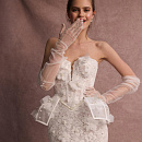 Кружевное платье с 3Д цветами и съемкой баской фото